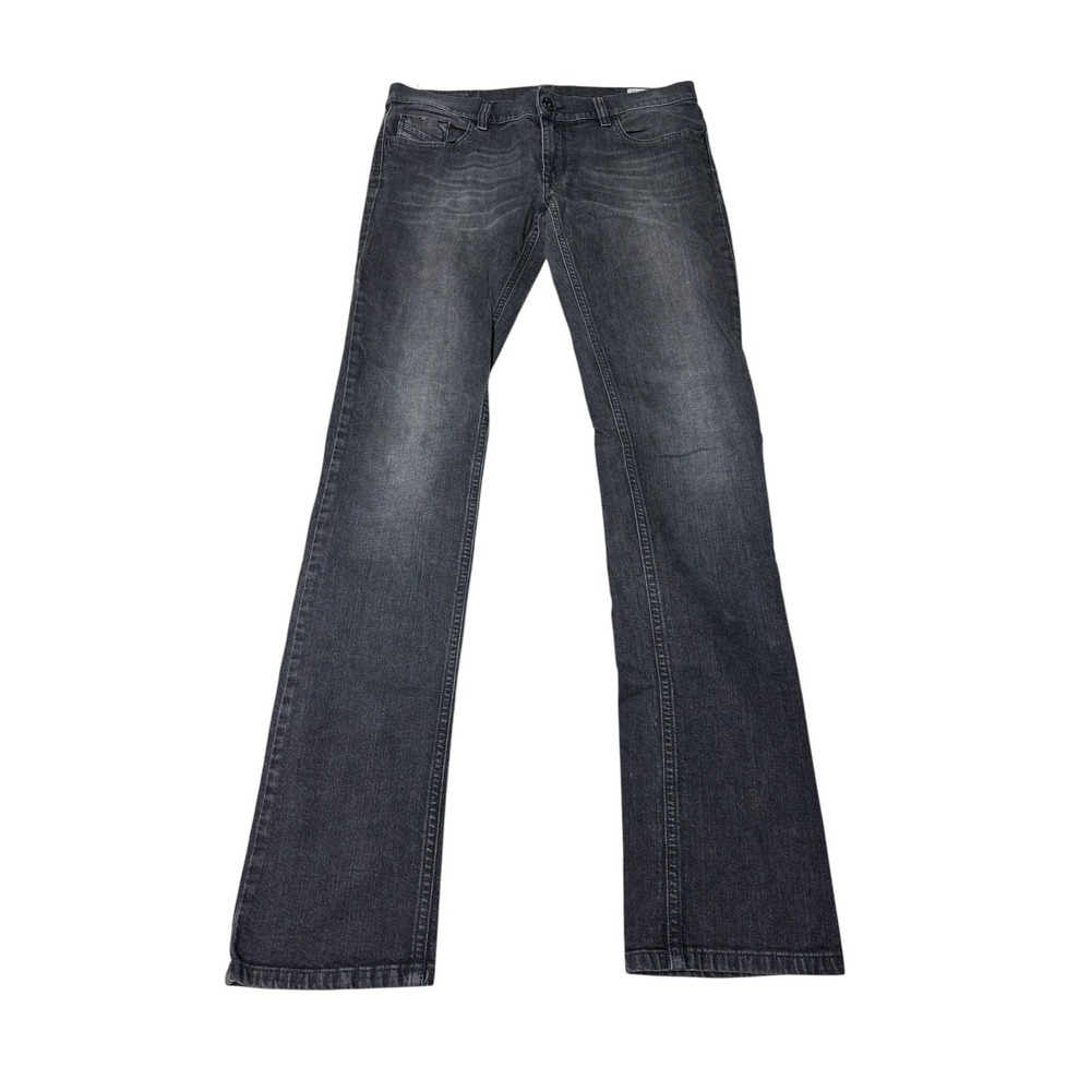 Diesel Livy Slim Straight Jeans‎ Womens 31x34 Gray Wash 008L0 Stretch Low Rise